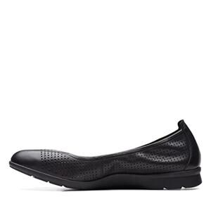 NWT Clarks Jenette Ease Ballet Flat, Black Leather, 11 Medium Women
